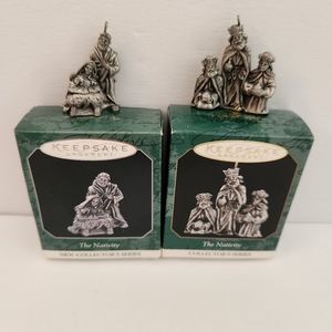 Lot of 2 Hallmark Keepsake Ornaments Nativity 1 and 2